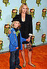 Amber Valletta and son Auden at Nickelodeon Kids' Choice Awards. 