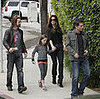 Kate Beckinsale with ex Michael Sheen and their daughter Lily. Also present  is Kate's man Len Wiseman. 