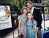 Abigail Breslin and her co–stars Jodie Foster and Gerard Butler at the blue carpet premiere of Nim's Island.