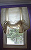 Francine style roman shades in white and silver metallic silk - Bay Ridge, Brooklyn, NY