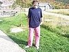Joey wearing the pants that the AMC leader made me wear.