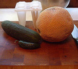 Spicy Cantaloupe and Cucumber Paletas 