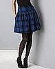 Aqua Women's High Waistband Plaid Skirt