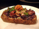 Gorgonzola, Radicchio, Honey, and Walnuts Open-Faced Sandwich
