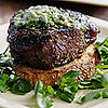 Texas Toasts With Filet Mignon, Watercress, and Herb Butter