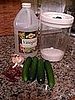 Sugar, White Vinegar, Mini Cucumbers, Garlic, Hot Peppers