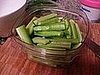 Peeled cucumbers cut into smaller pieces