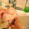 Rinse the hens thoroughly with cold water. 