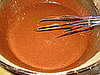 Whisking in the chocolate.