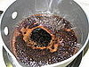Reducing the balsamic vinegar.