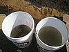 The water becomes cloudy quickly. Its important to frequently change the wash buckets. 
