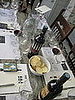 The table was set with JAQK information and paraphernalia. 