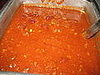 The beef chili is ready to be served. 