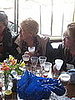 An old women was surrounded by empty glasses!