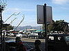 With the Golden Gate bridge in the background, the view from the cafe's front door. 