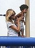 Johan Samuels stood tall with help from mama Heidi.
