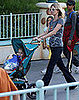 Kate Moss pushed her babe, Lila Grace around Disneyland this weekend. Looks like Lila's enjoying the States!