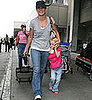 Stepmommy Sandra Bullock Shields Jesse's Daughter Sunny James at LAX