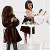  Helena Faux Fur Classic Coat ($308) & Velvet and Satin Party Dress ($241)