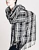 Black & White Plaid Scarf $42, OAK