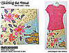 Fleur di Peace - Spring (Sample - Pull-On Pencil Skirt) Created from a vintage t-shirt and hand-painted as shown.