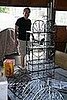 05/26/2008: DC stripped the 1940's shelves that we've been collecting and started painting them.