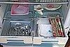 Storage Detail: Linens and utensils and more vintage stuff.