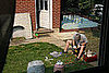 06/14/2008: DC works on refinishing the vintage washtub that will become an ice bucket.