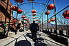 Red Lanterns Hang in a Village on the Outskirts of Beijing