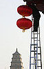 A Worker Hangs Red Lanterns