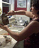 My friend mixing the batter.