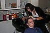 Toning the new shimmery brown shade.