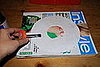 Next, apply glue or rubber cement to the back of the "dial" and the "screen".