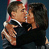 Barack and Michelle Share a Victory Embrace