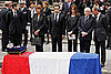 France's Minister of Culture Christine Albanel, French President Nicolas Sarkozy, Carla Bruni-Sarkozy, Pierre Berge and Mayor of