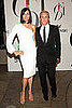 Famke Janssen in David Meister, with the designer.