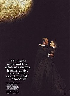 Roberto Cavalli as Rhett Butler and Coco Rocha as Scarlett O'Hara from <i>Gone with the Wind</i>.