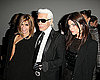 Carine Roitfeld, Karl Lagerfeld, Julia Restoin-Roitfeld.