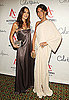 Tamara Mellon and Vanity Fair's Elizabeth Saltzman Walker, both in Halston.