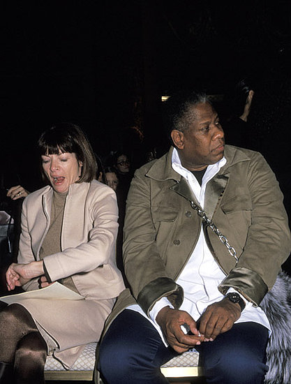 Feb. 2000: Tired of waiting for the Vera Wang show to start.