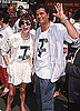 July 1990: Wearing a t-shirt and having a grand old time at 7th On Sale with Patrick Demarchelier.