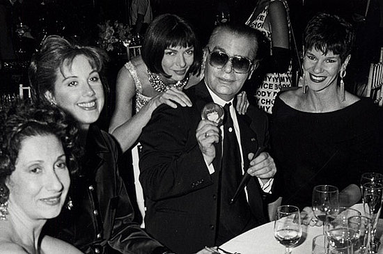 Nov. 1990: With Uncle Karl at 7th on Sale, who is inexplicably wearing an Anna button.