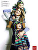 Angela Lindvall with son Sebastian, above, and Dakota, below.