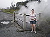 Me in front of a steam vent at the volcano.