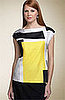 Create the illusion of wider shoulders with an asymmetrical or horizontal geometric top.
