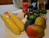 Spicy Shrimp With Avocado, Corn, and Mango Cocktail