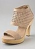 Loeffler Randal Poppy Perforated Wooden Platform Sandals