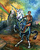 Nude Obama on a Unicorn Painting