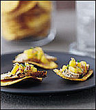 Plantain Chips With Chicken and Mojito Mango Salsa