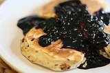 Dark Chocolate Chip and Blueberry Pancakes